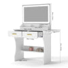 Dressing Table With Large Mirror & Size Folding Board Makeup Desk Vanity Ifnymi