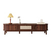 TV Stand Cabinet 170cm TV Unit With Storage & Solid Wood Slide Doors, Walnut