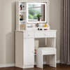 Dressing Table With Led Mirror Drawers Stool Set Makeup Desk Vanity Table Lufjaw
