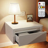 Wall Mounted Bedside Cabinet Table Floating Nightstand with Storage Drawer 2 Gnt
