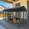 Outdoor Large Dog Kennel Pet House Puppy Training Run Cage PlayPen w/ Shed Cover