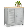 Bathroom Storage Cabinet | Grey Bathroom Cupboard with 2 Shelves |