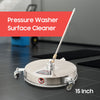 15" Pressure Washer Stainless Steel Surface Cleaner w/3 Wheels&1/4"Quick Connect