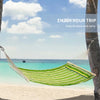 Hammock Hanging Double Cotton Design Swing Bed Portable w/ Pillow Green Striped