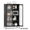 5-Tier Tall Kitchen Pantry with Adjustable Shelves and Semi-Transparent Doors-Bl