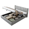 Super King Bed 180x200cm w/ LED Lighting, Hydraulic Storage & USB Charging, Grey