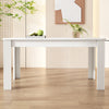 WHITE DINING TABLE RECTANGULAR KITCHEN DINING ROOM 4 SEATERS 116X65X75 CM TABLE