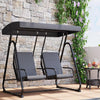 2-Person Garden Swing Seat Outdoor Porch Swing Chair w/ Adjustable Canopy Cover