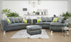 *** BRAND NEW*** Lush Modern Grey Black Fabric Corner Sofa Cheap LEFT RIGHT 3 2