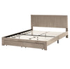 Beliani Lonzac Velvet EU King Size Bed withDrawers Taupe Upholstered RRP £379.99