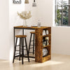 Industrial Bar Table Stool Set 3 Piece Dining Rustic Breakfast Metal 2 Chairs