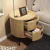 Round Side Table with Drawers Night Stand Storage Accent End Table Bedside Table