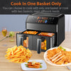 12L Dual Zone Digital Air Fryer Oven Cooker Oil Free Low Fat with 100 Tray Large