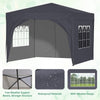 Pop Up Gazebo 3X3M Awning Canopy Party Tent Marquee 4 Sides Garden Outdoor Grey