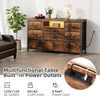 LED Chest of Drawers, 8 Drawer Dresser for Bedroom with Power Outlet