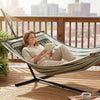 Outdoor Hammock with Stand Detachable Pillow for Garden, Patio, Green