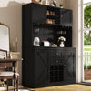 Tall Pantry Cabinet Kitchen Cupboard w/ Storage, Adjustable Shelves, Black