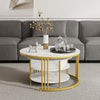 Set of 2 Nesting Coffee Tables Round Stacking Sofa Side Tables for Living Room
