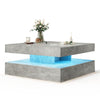 High Gloss Coffee Table with LED Light Living Room Cocktail Sofa Center Table