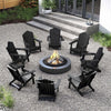 Outdoor Fire Pit Chair Folding Adirondack Chair with High Backrest