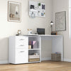 Computer Desk Table Workstation L Shape File Cabinet White Home Office