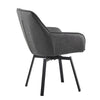 2x Grey Swivel Dining Chairs Faux Leather Padded Seat Dining Room Chair Modern