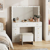 Dressing Table With Drawers Mirror Stool Set Makeup Desk Vanity Table Bedroom