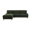 Dusk Hampshire Dark Olive Velvet Left Hand Chaise Sofa RRP £999
