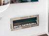 Wall-hung bio-fireplace with glass 900x400 Inox