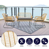 Rattan Garden Furniture Set Sofa Chairs Glass Table Wicker Grey Cushions 4PCS