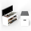 Shoe Bench Shoe Storage Rack Cabinet Organiser with Cushion Padded Seat Gckeysor