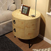Round Side Table with Drawers Night Stand Storage Accent End Table Bedside Table
