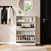 2 Drawer Shoe Rack Shoes Storage Cabinet Wooden Cupboard Organiser Holder Stand