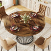 Dining Table Round Wood Top Metal Base Farmhouse Industrial Kitchen Dining Room