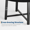 120cm Black Round Dining Table for 4-6 Wood Circle Dinner Table