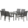 7 Piece Garden Dining Set Outdoor Table and 6 Chairs Furniture Grey