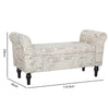 Vintage Printed Upholstered Storage Ottoman Bench Bed End Window Seat w/ Armrest