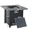 Square Propane Fire Pit Table 40000 BTU Gas Firepit w/ Lava Rocks and Lid