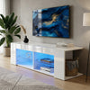 White 135cm High Gloss TV Stand Storage Cabinet Cupboard Unit with RGB Vwpcuoazt