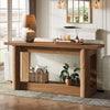 63-Inch Farmhouse Console Table, 2-Tier Narrow Entryway Sofa Table Behind Couch