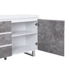 Sydney Large High Gloss Sideboard In White And Concrete Effect