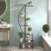 2 Pcs 6 Tier Tall Metal Indoor Plant Stand Round-Shaped Plant Shelf Holder Patio