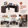 Home Office Study Workstation L-Shaped Corner Computer Desk w/ Cabinet