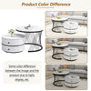 Round Nesting Coffee Table Set of 2 End Table Center Table with Storage Drawers