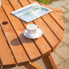Garden Round Table Chair Benches Wooden 6 Seater Patio Umbrella Hole Outdoor