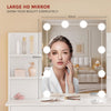 White Dressing Table Vanity Makeup Desk with Dimmable LED Bulbs Mirror 2 Drawers
