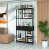 6 Tier Large Industrial Bookshelf Standing Tall Bookcas Cupboard Study Hallway