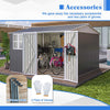 Garden Shed 10x10FT Steel Apex Tool Equipment Organize W/Window Door Grey