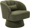 360° Swivel Accent Chair Upholstered Barrel Chair w/Striped Backrest Living Room