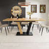 Extendable Dining Table w/ Wood Effect Tabletop, Height Adjustable Kitchen Table